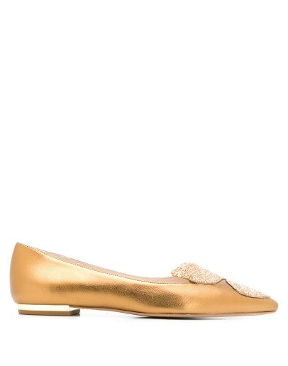 metallic ballerina flats