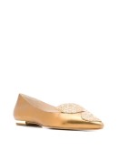 metallic ballerina flats