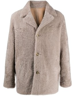 shearling buttoned coat
