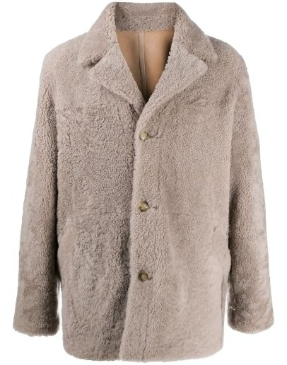 shearling buttoned coat