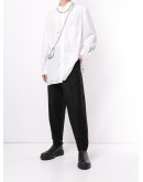 asymmetric-collar shirt