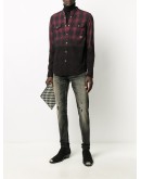 distressed detail slim-fit jeans