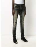 distressed detail slim-fit jeans