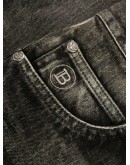 distressed detail slim-fit jeans