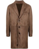 single-breasted leather coat