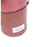 logo patch crossbody bucket bag