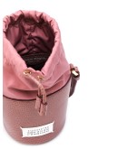 logo patch crossbody bucket bag