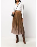 ombré pleated midi skirt