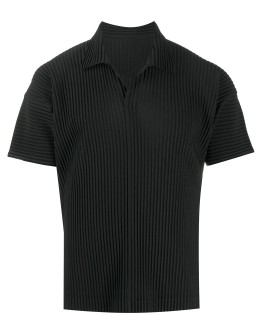 plissé polo shirt