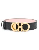 Gancini buckle leather belt 