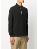 long-sleeved embroidered logo polo shirt