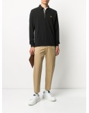 long-sleeved embroidered logo polo shirt