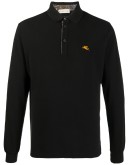 long-sleeved embroidered logo polo shirt