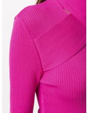 wrap neckline ribbed jumper