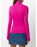 wrap neckline ribbed jumper
