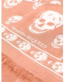 Skull print frayed scarf