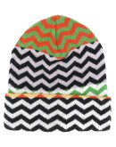 intarsia zig-zag knit beanie