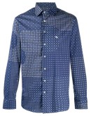 panelled button-up shirt