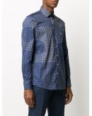panelled button-up shirt