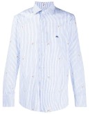 striped button-up shirt