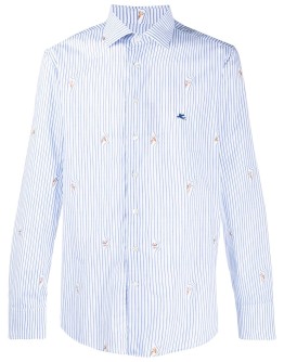 striped button-up shirt