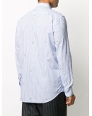 striped button-up shirt
