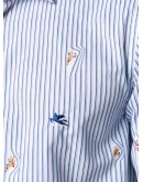 striped button-up shirt