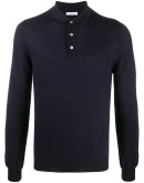 long-sleeved knitted polo shirt