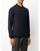 long-sleeved knitted polo shirt