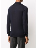 long-sleeved knitted polo shirt