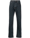logo print straight-leg jeans