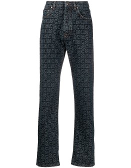 logo print straight-leg jeans