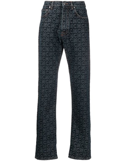 logo print straight-leg jeans