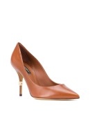 stiletto heal pumps with gold detailing