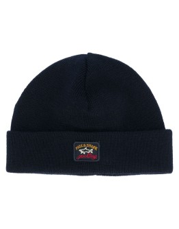 logo embroidered beanie hat