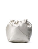 metallic leather bucket bag