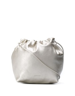 metallic leather bucket bag