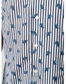 feather-print striped shirt