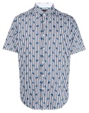 feather-print striped shirt
