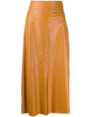 leather-effect midi skirt
