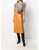 leather-effect midi skirt
