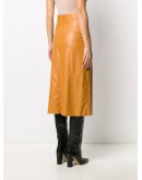 leather-effect midi skirt