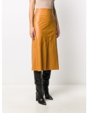 leather-effect midi skirt