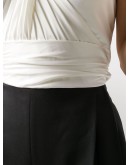 two-tone strapless jumpsuit