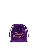 embellished velvet pouch