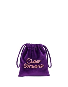 embellished velvet pouch