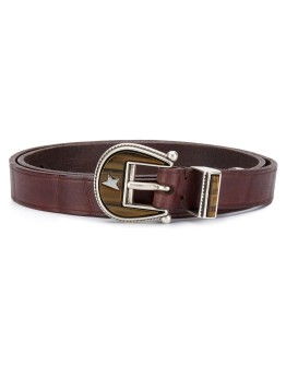 buckle-fastening leather belt