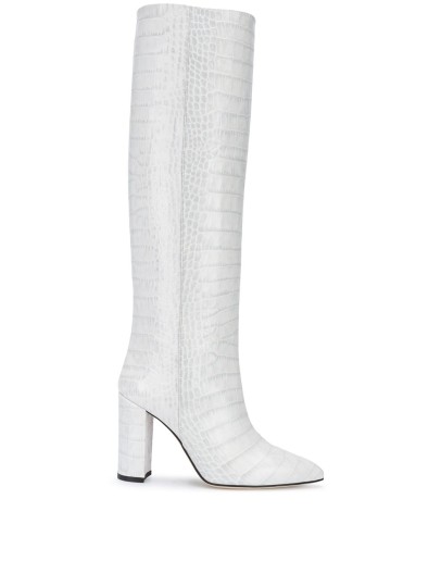 croc-effect knee-high 100mm boots