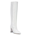 croc-effect knee-high 100mm boots