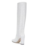 croc-effect knee-high 100mm boots